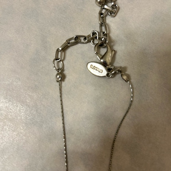 Chico's Blue Gemstone Necklace with Beaded Chain - Picture 4 of 5